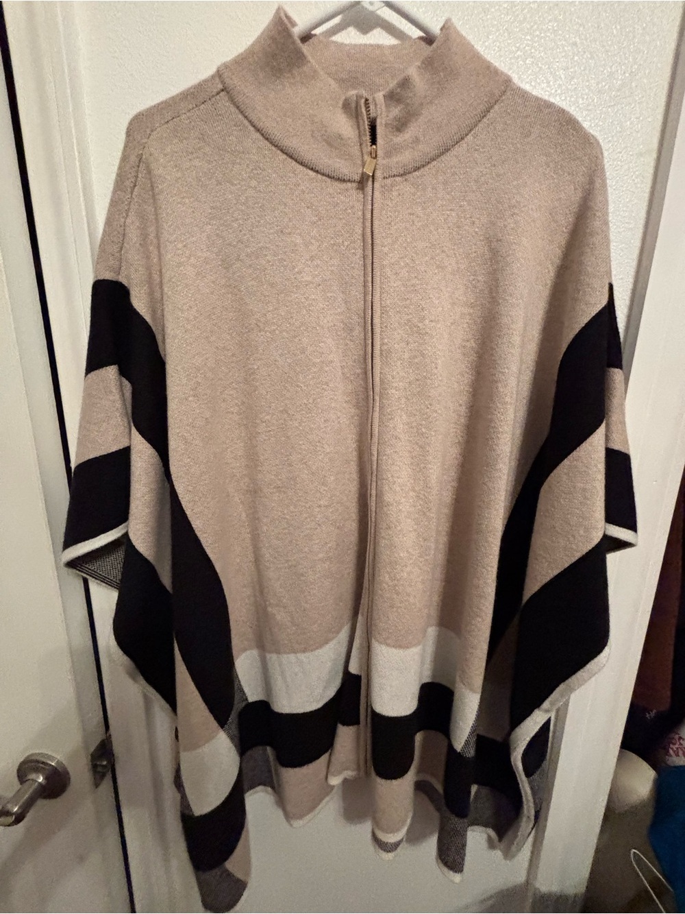 Jones New York  Zip-Front Sweater cape Poncho L/Xl